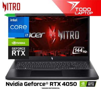 ACER NITRO 5 V15 ANV15-51-711U INTEL CORE I7 13AVA GENERACION MEMORIA RAM 16 GB + DISCO SOLIDO 512 GB VIDEO NVIDIA GEFORCE RTX 4050 (6 GB) PANTALLA 15.6