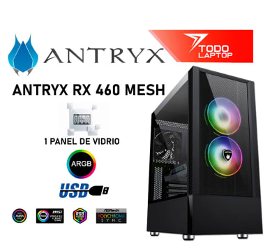 CASE ANTRYX RX 460 MESH BLACK, ARGB, VIDRIO TEMPLADO