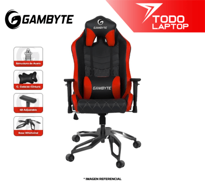 SILLA GAMBYTE | GX-RED PILOT GAMING | ROJO C/ NEGRO
