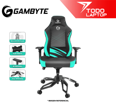 SILLA GAMBYTE GX-AQUAGREEN GAMING | NEGRO C/ VERDE AGUA1