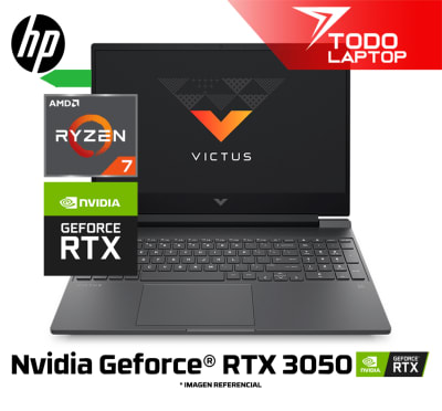 HP VICTUS 15-FB3018LA RYZEN 7 7445HS MEMORIA RAM 8GB + DISCO SOLIDO 512GB VIDEO NVIDIA GEFORCE RTX 3050 (6 GB) PANTALLA 15.6