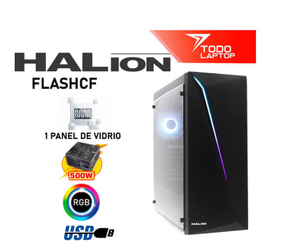 CASE GAMING HALION FLASH-CF F/550W RGB VIDRIO TEMPLADO