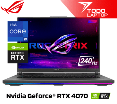 ASUS ROG STRIX G18 G814JIR-N6041W INTEL CORE I9 14AVA GENERACION MEMORIA RAM 16 GB + DISCO SOLIDO 1 TB NVIDIA GEFORCE RTX 4070 (8 GB) PANTALLA 18 PULGADAS