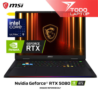 MSI RAIDER 18 HX AI A2XWIG-420US INTEL ULTRA 9 285HX MEMORIA RAM 32GB + DISCO SOLIDO 1TB NVIDIA GEFORCE RTX 5080 (16GB) PANTALLA 18