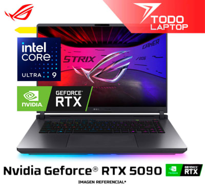 ASUS ROG STRIX SCAR 16 G635LX XS97 INTEL CORE ULTRA 9 275HX MEMORIA RAM 32GB + DISCO SOLIDO 2TB NVIDIA GEFORCE RTX 5090 (24GB) PANTALLA 16