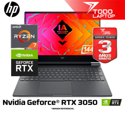 HP VICTUS 15-FB3019LA AMD RYZEN 7 7445HS MEMORIA RAM 8GB + DISCO SOLIDO 1TB NVIDIA GEFORCE RTX 3050 (6GB) PANTALLA 15.6
