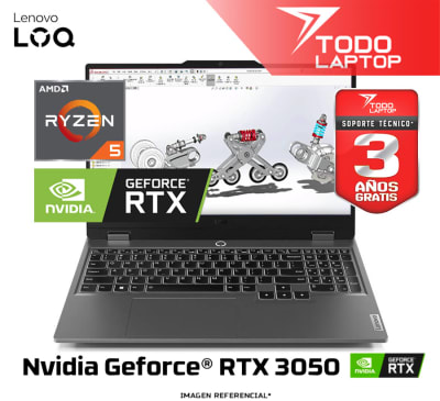 LENOVO LOQ 15ARP9 AMD RYZEN 5 7235HS MEMORIA RAM 8GB + DISCO SOLIDO 1TB NVIDIA GEFORCE RTX 3050 (6GB) PANTALLA 15.6