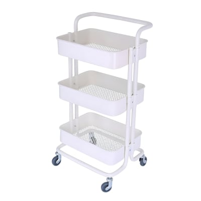 Carro Multiuso Organizador 3 Niveles 100% Acero Blanco