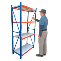 Mini Rack 120x50x200 cm. 400 Kg. Azul Naranjo Gris