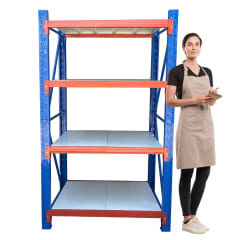 Rack 120x50x200 cm. 800 Kgs Azul Naranjo Gris