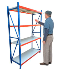 Rack 150x50x200 cm. 400 Kgs Azul Naranjo Gris