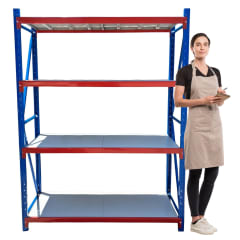 Rack 150x50x200 cm. 400 Kgs Azul Naranjo Gris