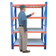 Rack 150x50x200 cm. 800 Kgs Azul Naranjo Gris