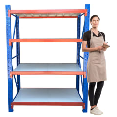 Rack 150x50x200 cm. 800 Kgs Azul Naranjo Gris 0
