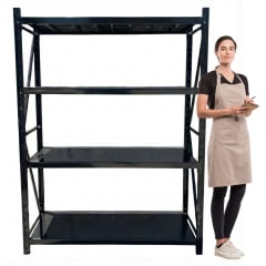 Rack 150x50x200 cm. 400 Kgs Negro
