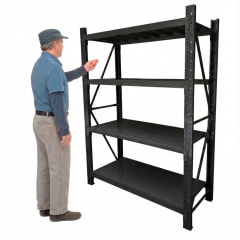 Rack 150x50x200 cm. 800 Kgs Negro