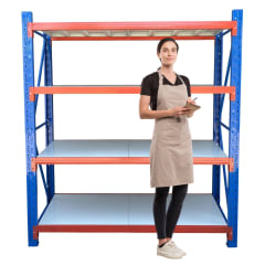Rack 200x50x200 cm. 800 Kgs Azul Naranjo Gris