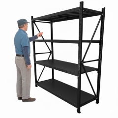 Rack 200x50x200 cm. 400 Kgs Negro