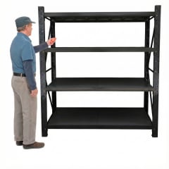 Rack 200x50x200 cm. 800 Kgs Negro