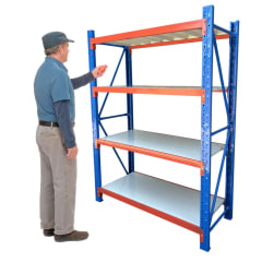 Rack 150x60x200 cm. 800 Kgs Azul Naranjo Gris