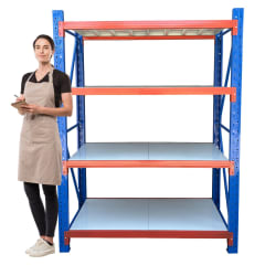 Rack 150x60x200 cm. 800 Kgs Azul Naranjo Gris 0