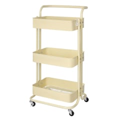 Carro Organizador Multiuso 3 Niveles 100% Acero Crema