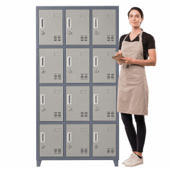 Locker Casillero Metalico 3 Cuerpos 12 Puertas con patas 0