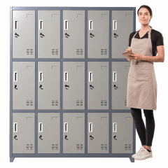Locker casillero metálico 5 cuerpos 15 puertas con patas. 0