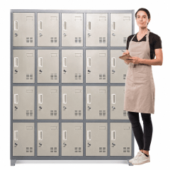 Locker casillero metálico 5 cuerpos 20 puertas con patas 0