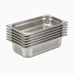 Pack 6 Depositos Gastro GN 1/3x 100 mm Acero Inox PERFORADO