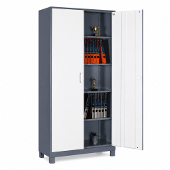 Armario Acero 90x40x185 cm. 2 Cuerpos 2 Puertas con patas