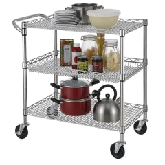 Carro de Apoyo Metálico 90x45x90 cms Acero Cromado