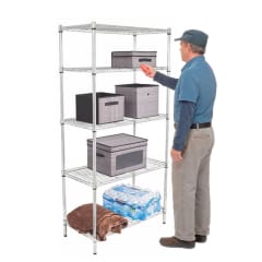 Estante Acero Cromado 5 bandejas 90x35x180 cm. Capacidad 600 kg. 0