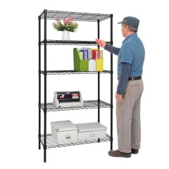 Estante 90x35x180 cm. Acero Pintado 5 bandejas. Capacidad 600 kg.