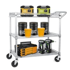 Carro Multiuso 90x45x100 cm. Acero Cromado 3 Niveles CJ-A1523