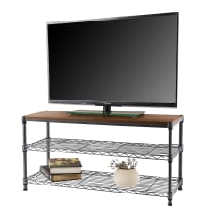 Mesa 90x45x60 cm Acero Pintado 3 bandejas. Cubierta Madera