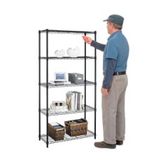 Estante 75x35x150 cm. Acero Pintado Negro 5 bandejas Cap. 150 kg. 0