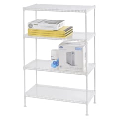 Estante Acero Perforado 4 Bandejas. Blanco 60x30x90 cm. Cap. 200 kg.