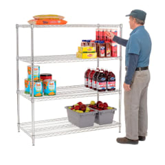 Estante 120x45x150 cm Cromado 4 Bandejas Capacidad 800 kg.