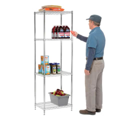 Estante 60x45x180 cm. Cromado 4 Bandejas Capacidad 800 kg.