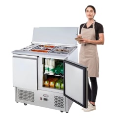 Mesón Refrigerado Saladette 90 Cm. 300 Lt. Ac.Inox