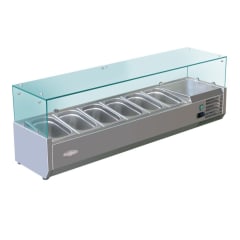 Vitrina Refrigerada Sobremesa 150 cm. Acero Inoxidable