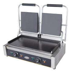 Plancha Sandwichera doble Panini Grill Acero Inox.