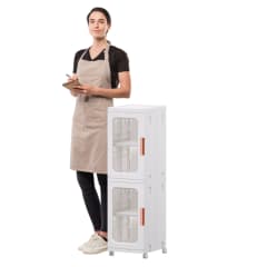 Carro Armario Organizador Plástico 2 niveles 25x29x86 cm. 0