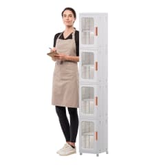 Carro Armario Organizador Plástico 4 niveles 25x29x166 cm. 0