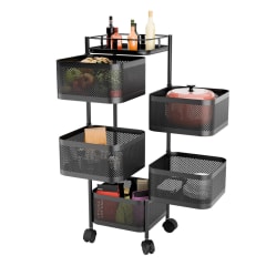 Carro Organizador 5 Canastos Pivotantes Cuadrados 0