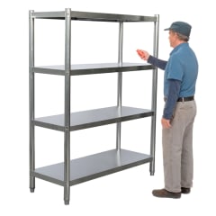 Estante 4 Bandejas lisas 120x50x180 cm. Acero Inox