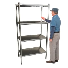 Estante 4 Bandejas lisas. 90x50x180 cm. Acero Inox