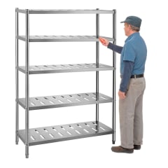 Estante 4 Bandejas perforadas. 120x50x180 cm. Inox