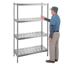 Estante 4 Bandejas perforadas. 90x50x180 cm. Inox